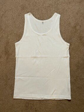 Uniqlo Ribbed White  Tank Top